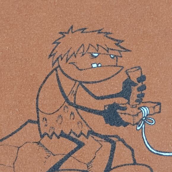 Vintage Funny Caveman Shirt XL 23x27 Geek-Humor Cropped Y2K - Picture 8 of 11